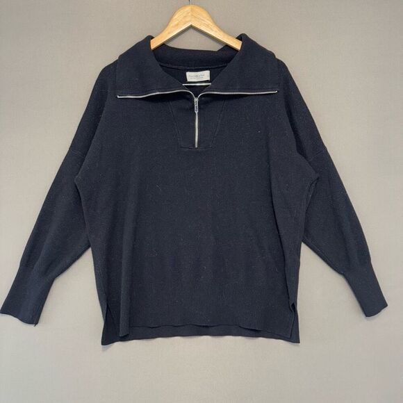 Abercrombie & Fitch Women’s 1/4 Zip Up Knit Sweater Sz Large Soft A&F Collection - Picture 1 of 8